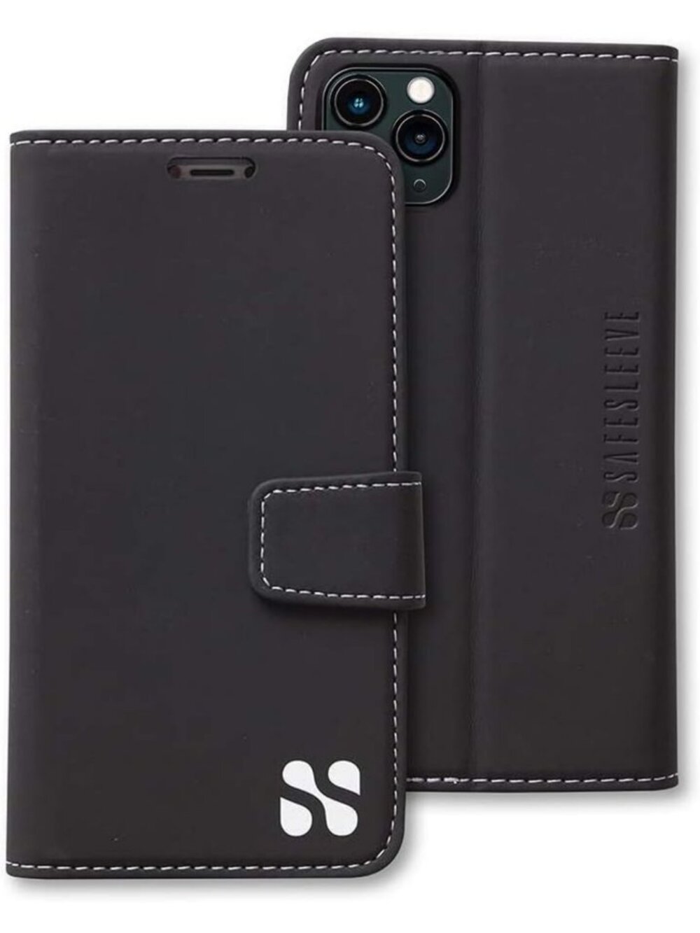 EMF Blocking Leather Wallet Case for iPhone 12 Pro Max - Stylish & Protective